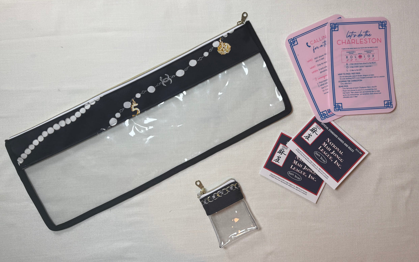 Pearl Chain Chanel Mahjong Bag and pouch